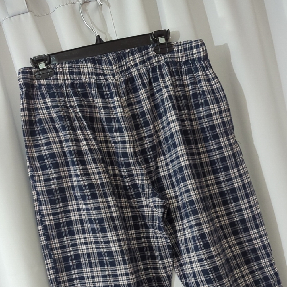 Men’s Blue Plaid Lounge / Casual Pants – Size XL | 100% Cotton - Picture 7 of 16